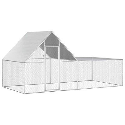 Chicken Coop Silver Galvanized Steel Large Chicken Coop