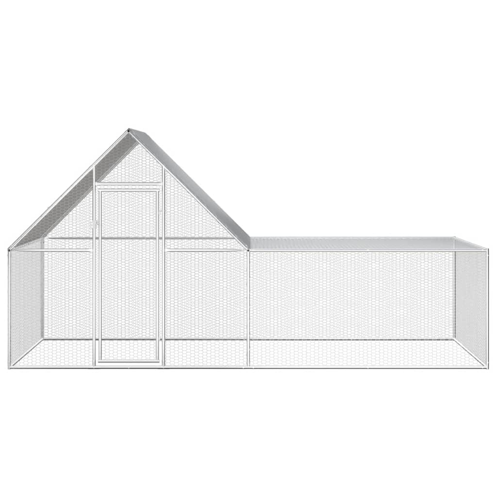 Chicken Coop Silver Galvanized Steel Large Chicken Coop