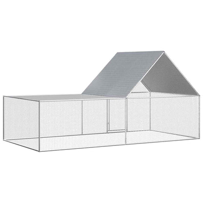 Chicken Coop Silver Galvanized Steel Large Chicken Coop