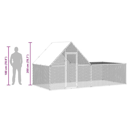 Chicken Coop Silver Galvanized Steel Large Chicken Coop