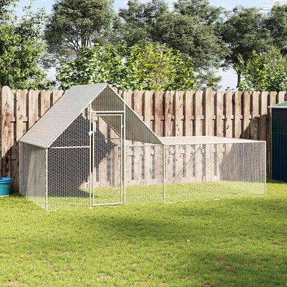 Chicken Coop Silver Galvanized Steel Large Chicken Coop