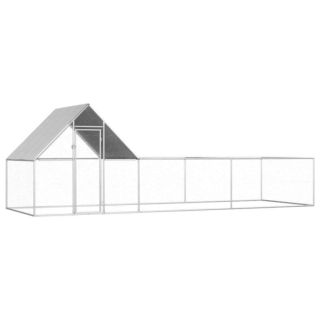 Chicken Coop Silver Galvanized steel 19.7 x 6.6 x 6.6 ft Locks