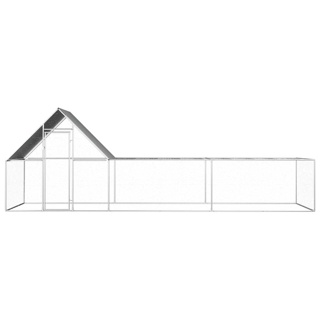 Chicken Coop Silver Galvanized steel 19.7 x 6.6 x 6.6 ft Locks