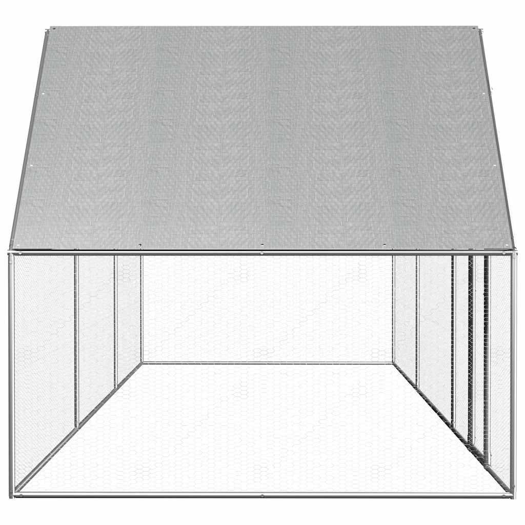 Chicken Coop Silver Galvanized steel 19.7 x 6.6 x 6.6 ft Locks