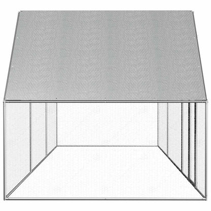 Chicken Coop Silver Galvanized steel 19.7 x 6.6 x 6.6 ft Locks