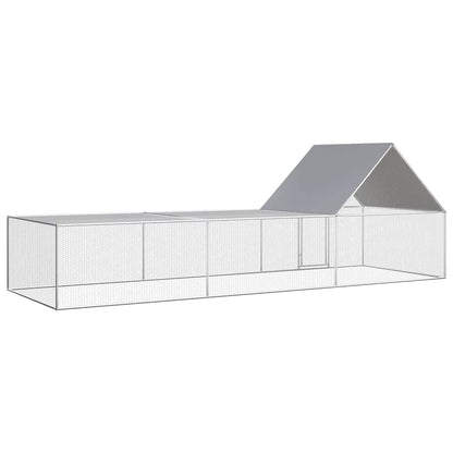 Chicken Coop Silver Galvanized steel 19.7 x 6.6 x 6.6 ft Locks