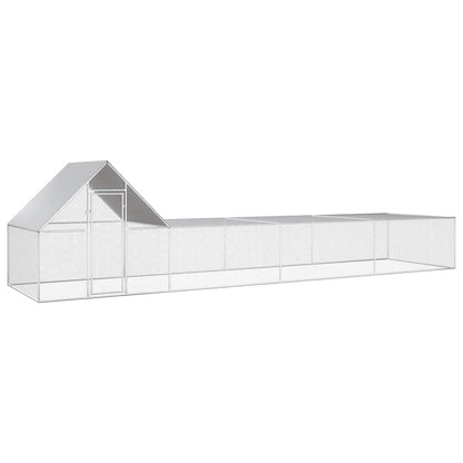 Chicken Coop Silver Galvanized steel 26x6.5x6.5 feet Durable