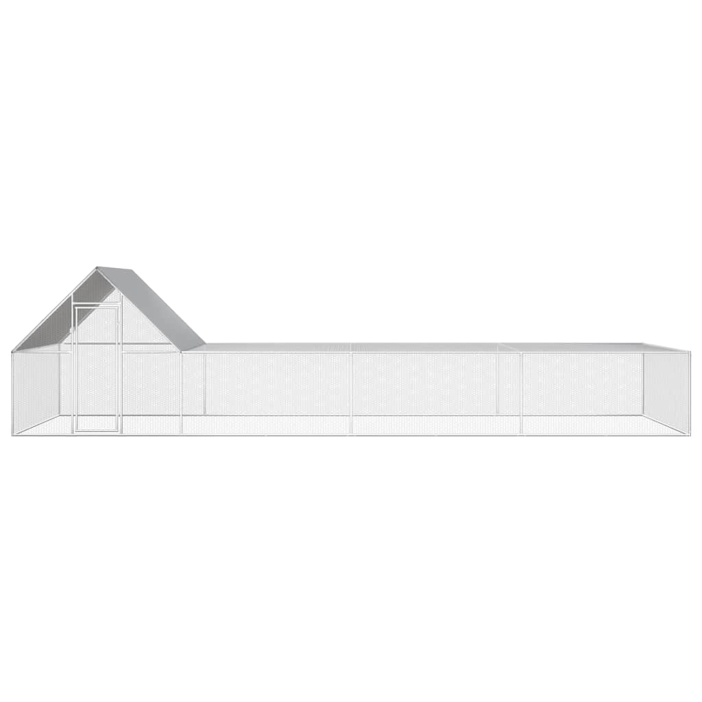 Chicken Coop Silver Galvanized steel 26x6.5x6.5 feet Durable