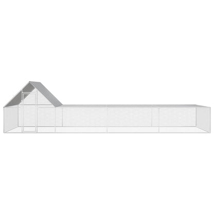 Chicken Coop Silver Galvanized steel 26x6.5x6.5 feet Durable
