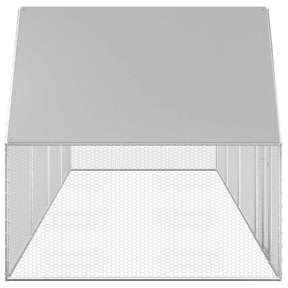 Chicken Coop Silver Galvanized steel 26x6.5x6.5 feet Durable