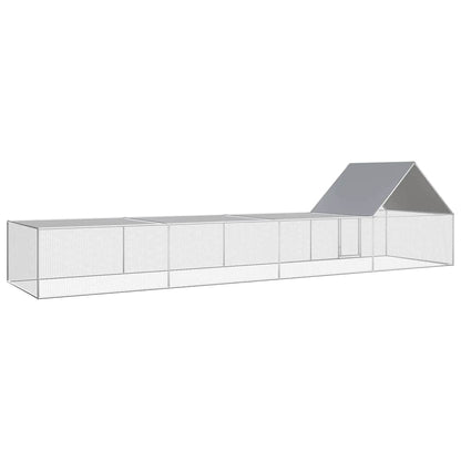 Chicken Coop Silver Galvanized steel 26x6.5x6.5 feet Durable