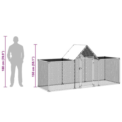 Chicken Coop Silver Galvanized steel Large
