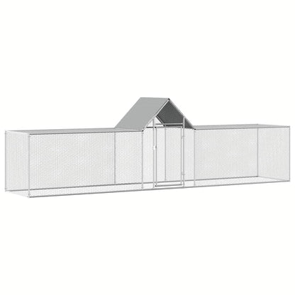 Chicken Coop Silver Galvanized Steel 16.4 x 3.3 x 4.9 ft