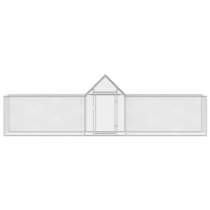 Chicken Coop Silver Galvanized Steel 16.4 x 3.3 x 4.9 ft