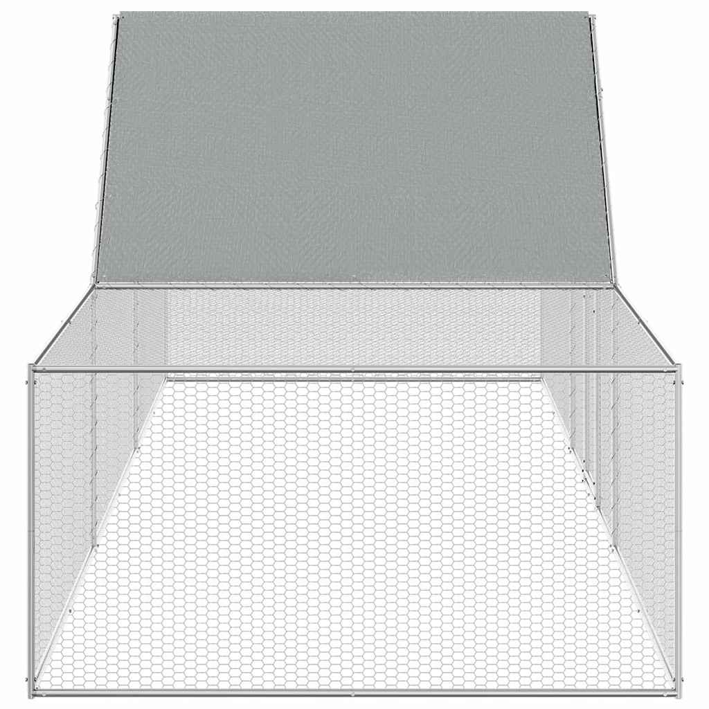 Chicken Coop Silver Galvanized Steel 16.4 x 3.3 x 4.9 ft
