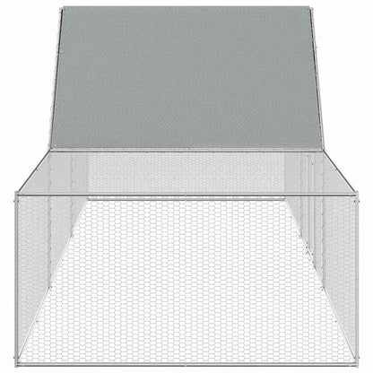 Chicken Coop Silver Galvanized Steel 16.4 x 3.3 x 4.9 ft