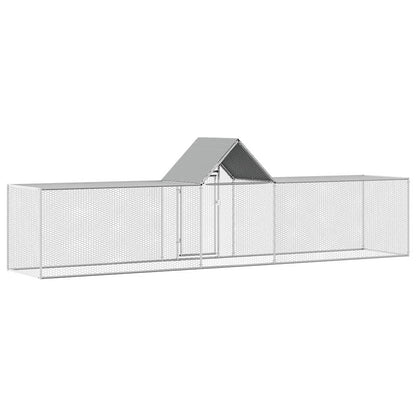 Chicken Coop Silver Galvanized Steel 16.4 x 3.3 x 4.9 ft