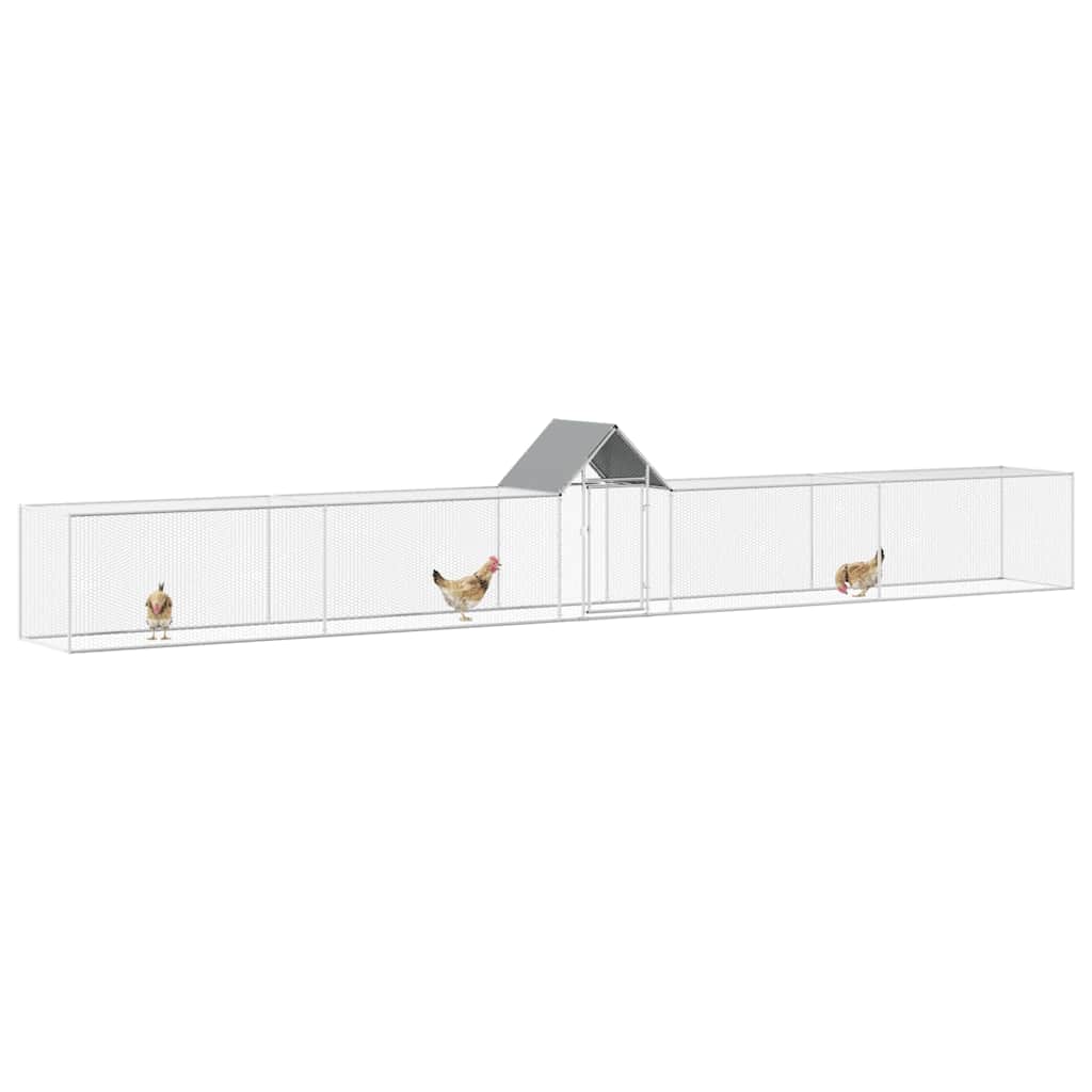Chicken Coop 9x1x1.5 m Galvanised Steel