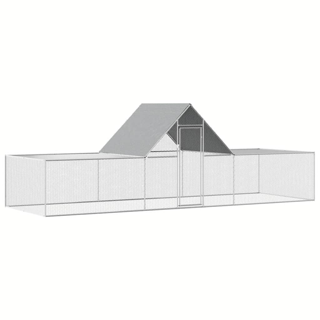 Chicken Coop Silver Galvanized steel 20 x 6.6 x 6.6 ft