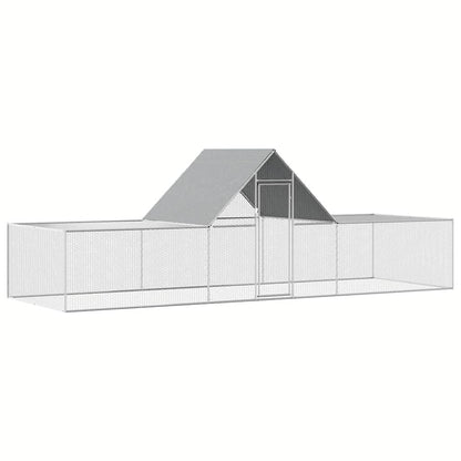 Chicken Coop Silver Galvanized steel 20 x 6.6 x 6.6 ft