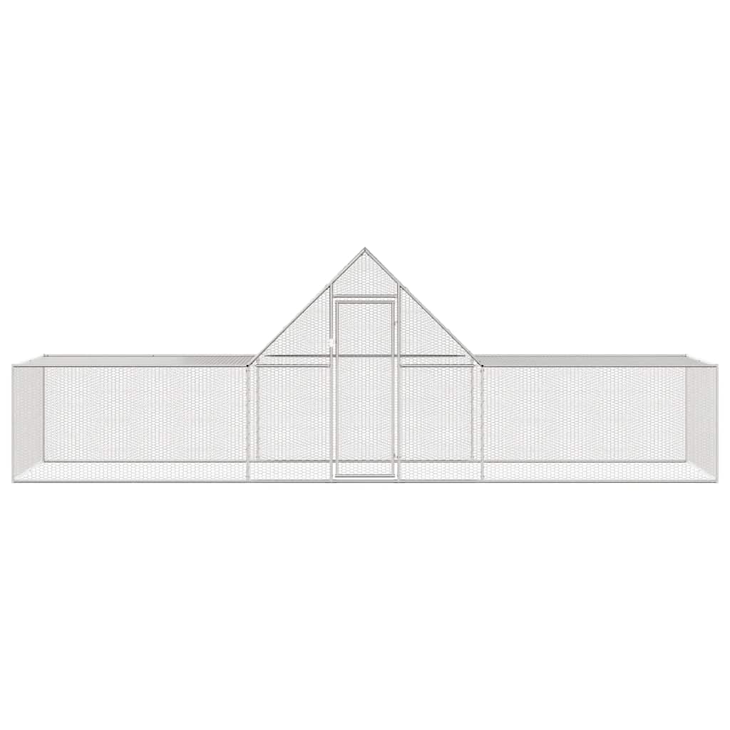 Chicken Coop Silver Galvanized steel 20 x 6.6 x 6.6 ft