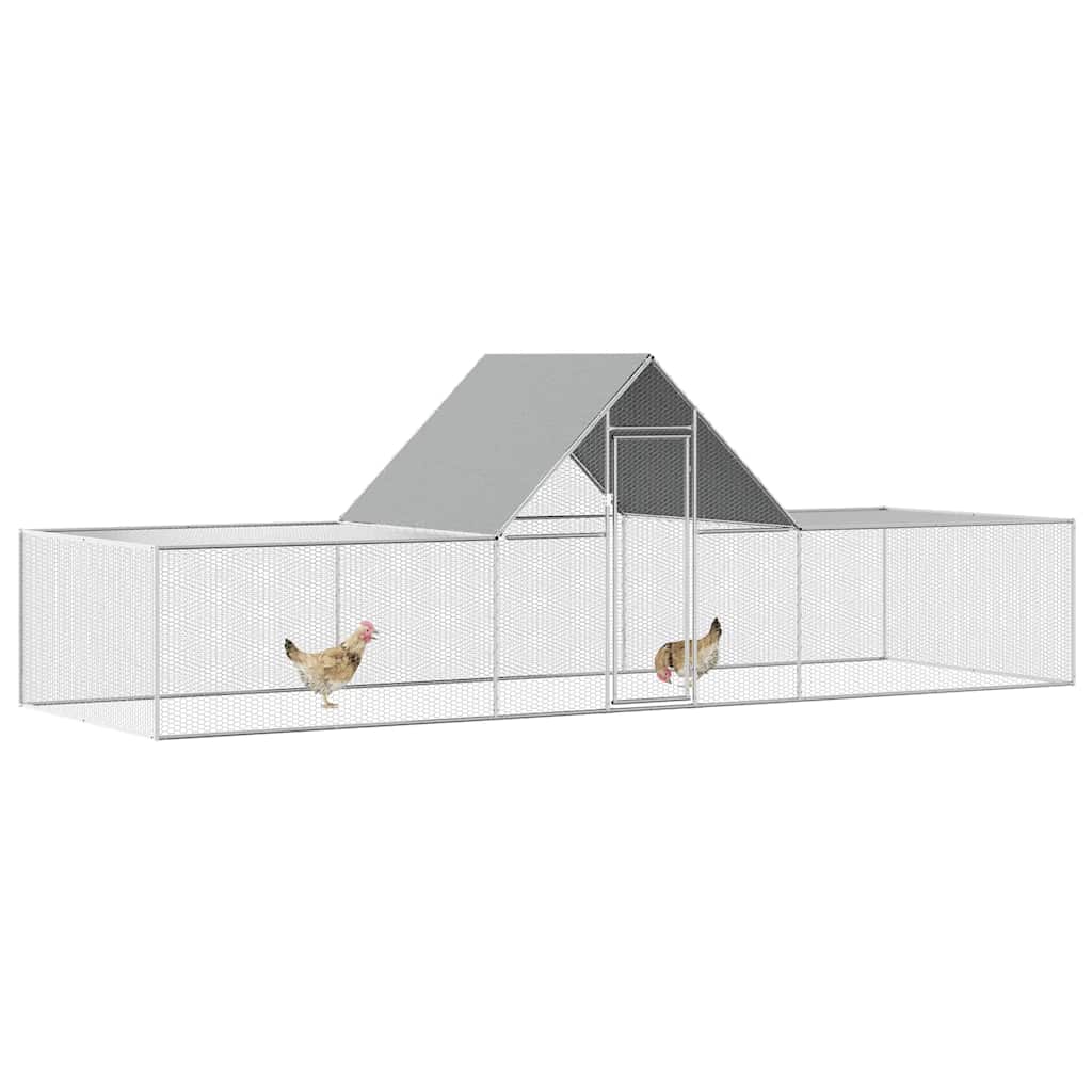 Chicken Coop Silver Galvanized steel 20 x 6.6 x 6.6 ft