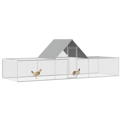 Chicken Coop Silver Galvanized steel 20 x 6.6 x 6.6 ft