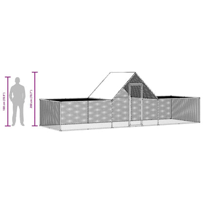 Chicken Coop Silver Galvanized steel 20 x 6.6 x 6.6 ft