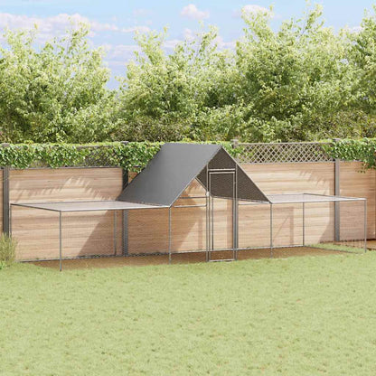 Chicken Coop Silver Galvanized steel 20 x 6.6 x 6.6 ft