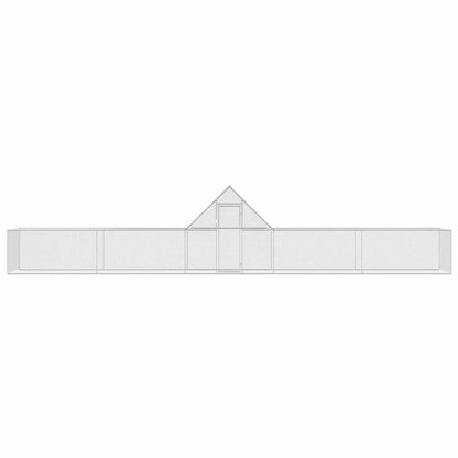 Chicken Coop Silver Galvanized Steel 32.8 x 6.6 x 6.6 ft Sturdy