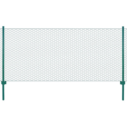 Wire Mesh Fence with Posts Steel 25x1 m Green