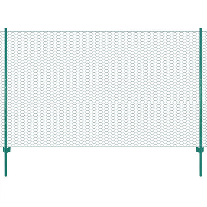 Wire Mesh Fence with Posts Steel 25x2 m Green