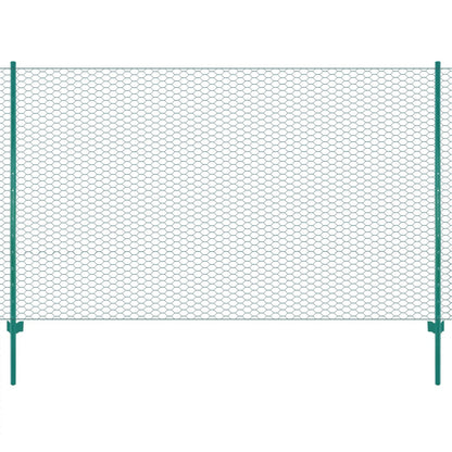 Wire Mesh Fence with Posts Steel 25x2 m Green