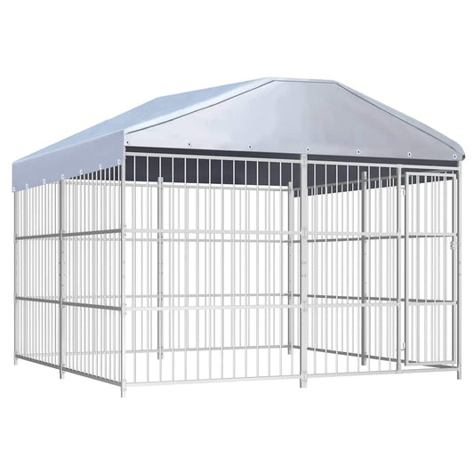 Dog Kennel | Silver | Galvanized Steel, Polyethylene | 300x300x200 cm