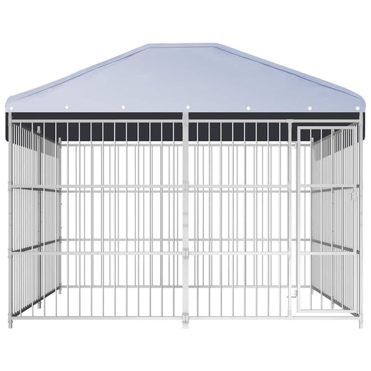 Dog Kennel | Silver | Galvanized Steel, Polyethylene | 300x300x200 cm