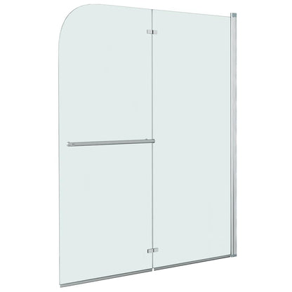 144677 vidaXL Folding Shower Enclosure 2 Panels ESG 120x140 cm