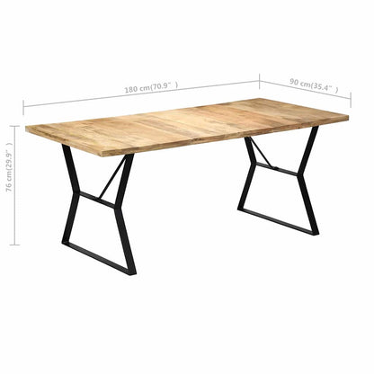 247945 vidaXL Dining Table 180x90x76 cm Solid Mango Wood