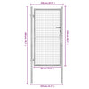 Garden Gate Galvanized Steel 41.3"x78.7" Silver