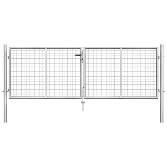 Garden Gate Galvanised Steel 306x75 cm Silver