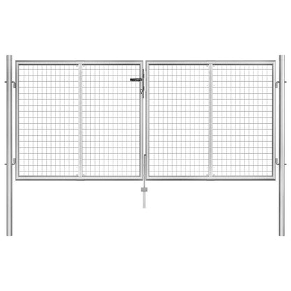 Garden Gate Galvanised Steel 300x100 cm Silver