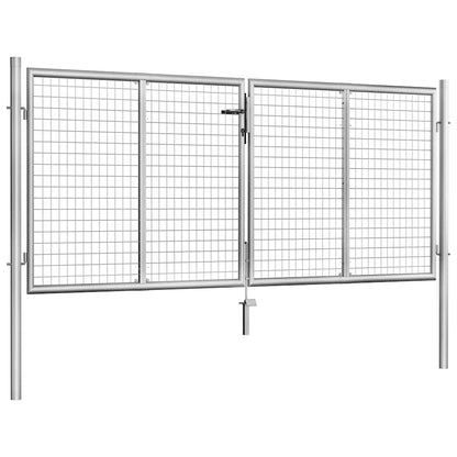 Garden Gate Galvanised Steel 300x100 cm Silver