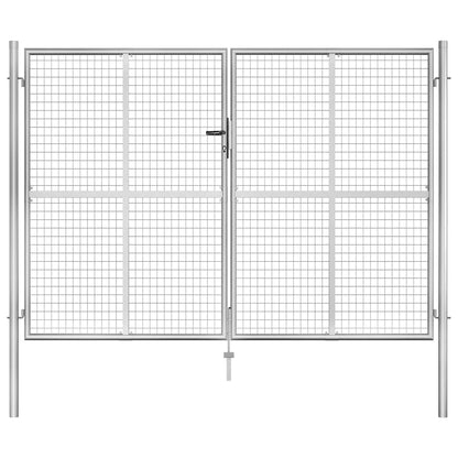 Garden Gate Galvanised Steel 300x175 cm Silver