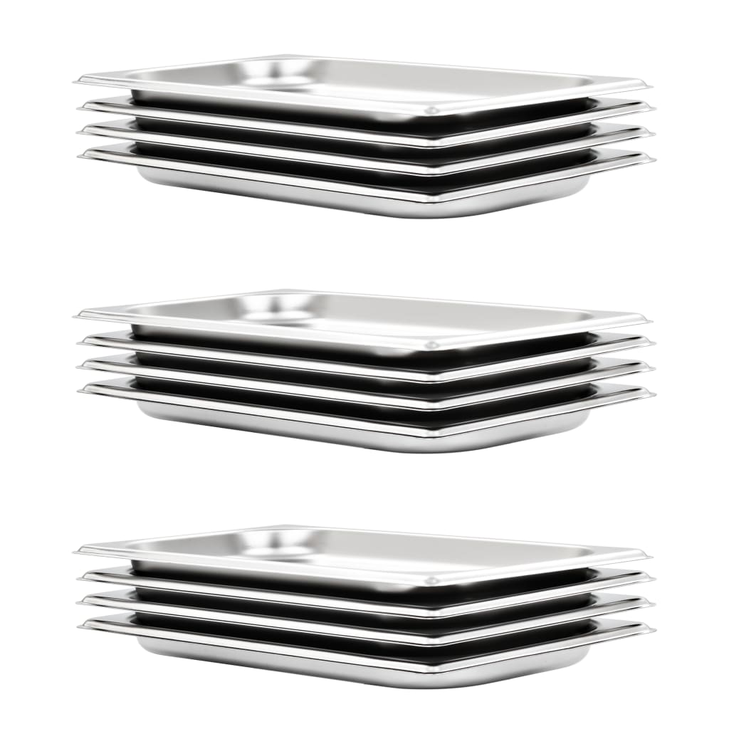 Gastronorm Containers 12 pcs GN 1/3 20 mm Stainless Steel