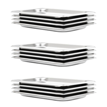 Gastronorm Containers 12 pcs GN 1/3 20 mm Stainless Steel