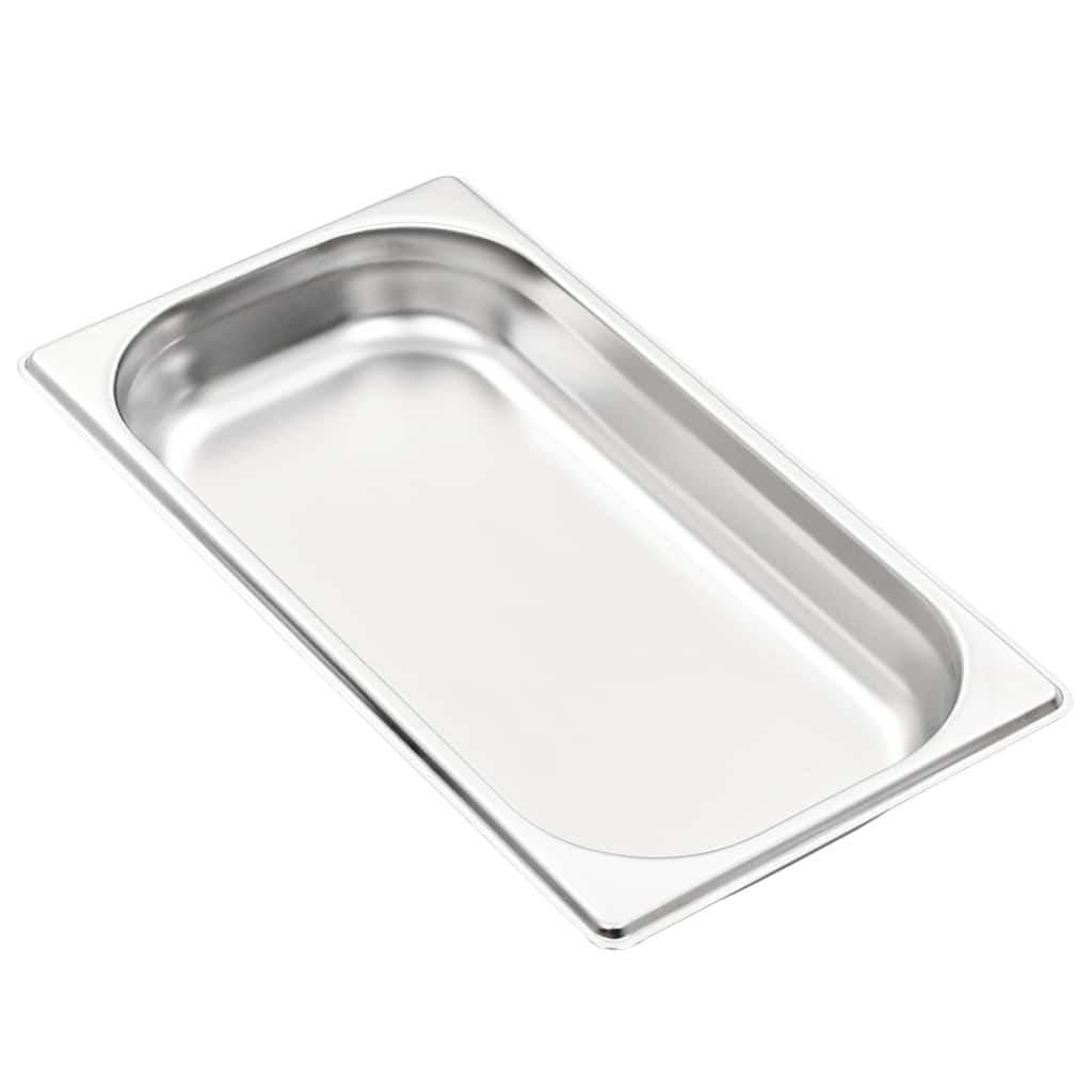 50893 vidaXL Gastronorm Containers 12 pcs GN 1/3 40 mm Stainless Steel