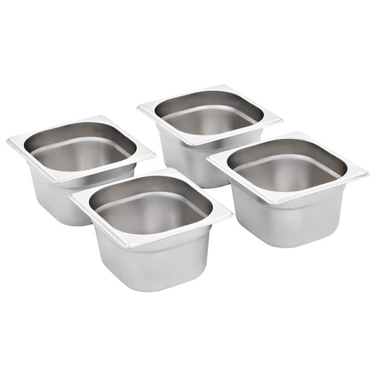 Gastronorm Containers 12 pcs GN 1/6 100 mm Stainless Steel