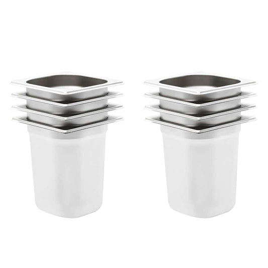 Gastronorm Containers 8 pcs GN 1/6 200 mm Stainless Steel