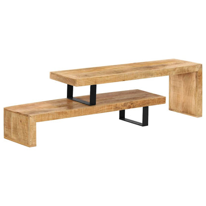TV Stand | Natural Mango Wood | Solid Mango Wood, Wrought Iron | Medium