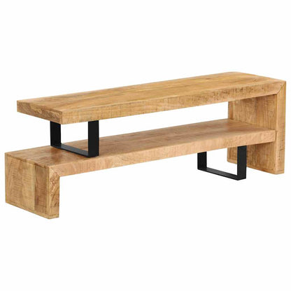 TV Stand | Natural Mango Wood | Solid Mango Wood, Wrought Iron | Medium