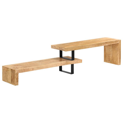 TV Stand | Natural Mango Wood | Solid Mango Wood, Wrought Iron | Medium